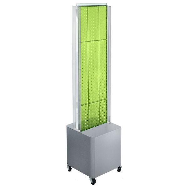 Azar Displays Two-Sided Pegboard Floor Display on Studio Base w/ C-Channels. Panel Size: 13.5''W x 44''H 700728-GRE - main